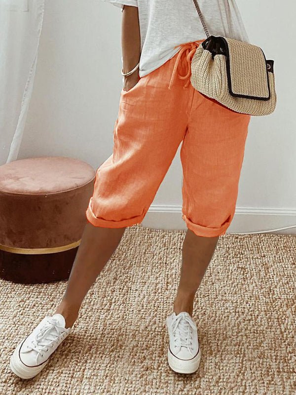 New women's pocket elastic casual trousers - Bottoms